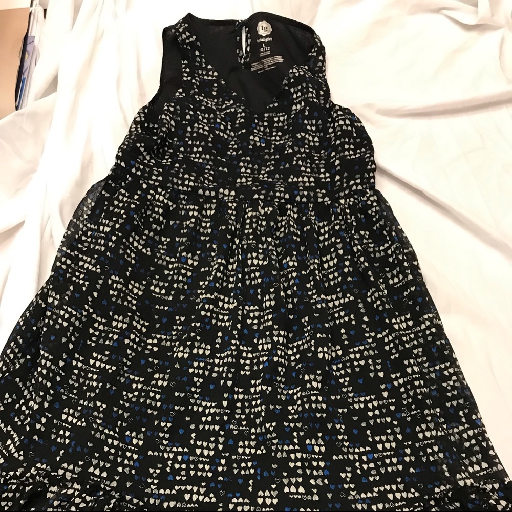Girls heart patterned chiffon dress